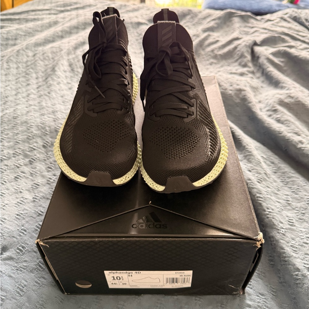 Adidas Black Athletic Shoes with Knit Upper